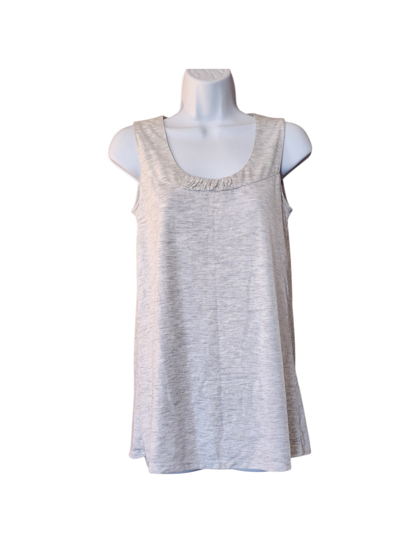J Jill Womens Tank Top Size Xs Gray Sleeveless Pullover Ruched Neck